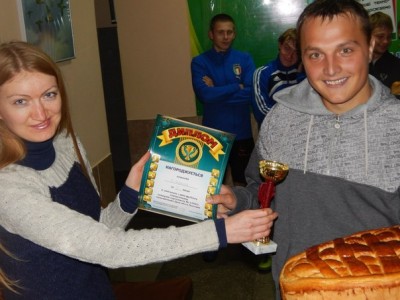 Переможець у номінації «Кращий бомбардир» – Олексій Чечель, випускник спеціальності «Соціальна інформатика»2014 р.